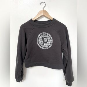 Pure Barre houndstooth cropped sweater